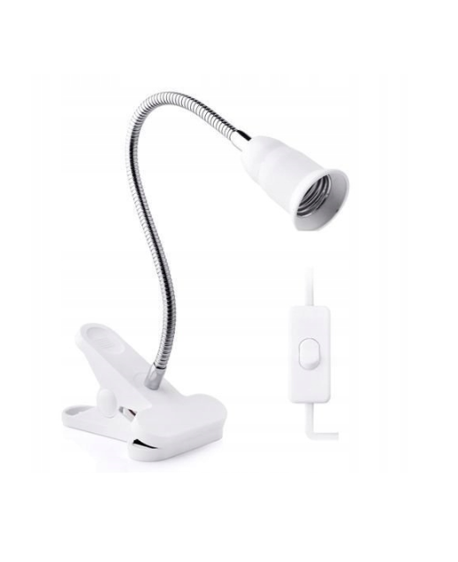 E27 socket lamp with clip, switch and 1.3m cable
