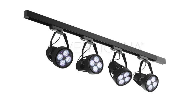 Lighting kit VERTICANA® 4x light bulb rail holder | BLACK | 45° lens - Slika 2