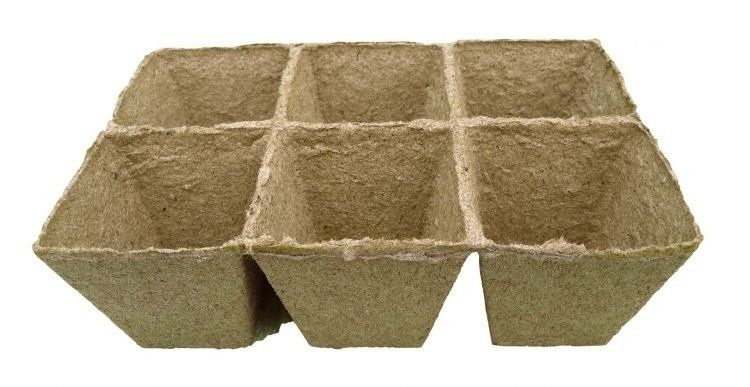 Peat pots Jiffy Pot for seedlings - 8x8x8cm 1pc tray (6 pots)