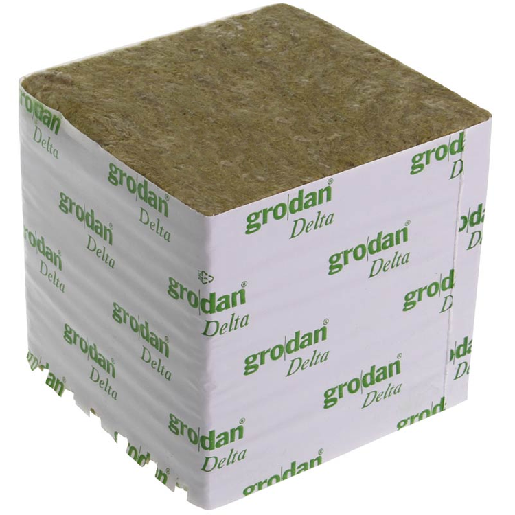 Mineral wool cube 7.5x7.5x6.5 cm Grodan without hole