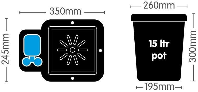 Autopot set 1Pot 42X flower pot 15l + 400l tank - Slika 2