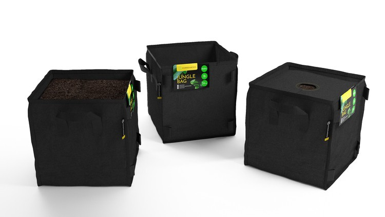 Herbgarden Jungle Bag 11L - fabric pot 23x23x23cm - Slika 4