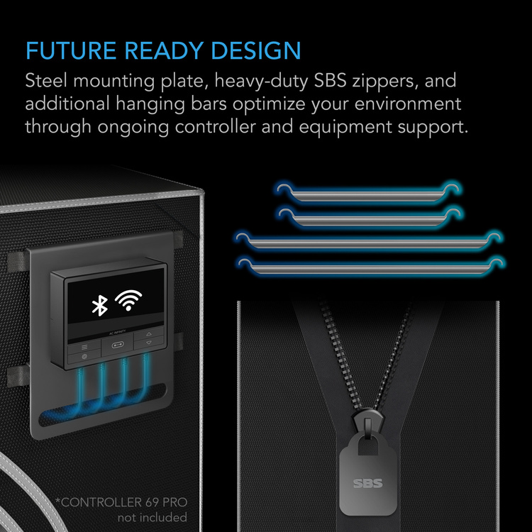 AC Infinity Cloudlab 844 120x120x200cm Mylar 2000D grow tent - Slika 5