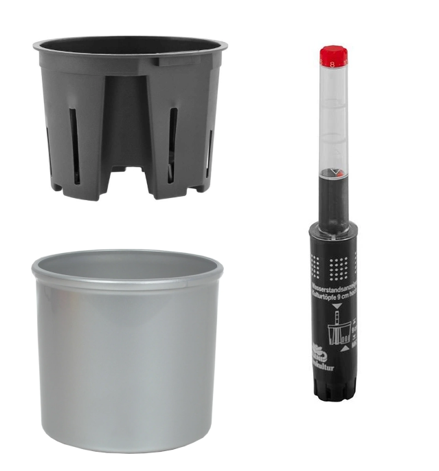 LENI hydroponics set 11/9 cover pot corona + hydro pot + h9 water indicator