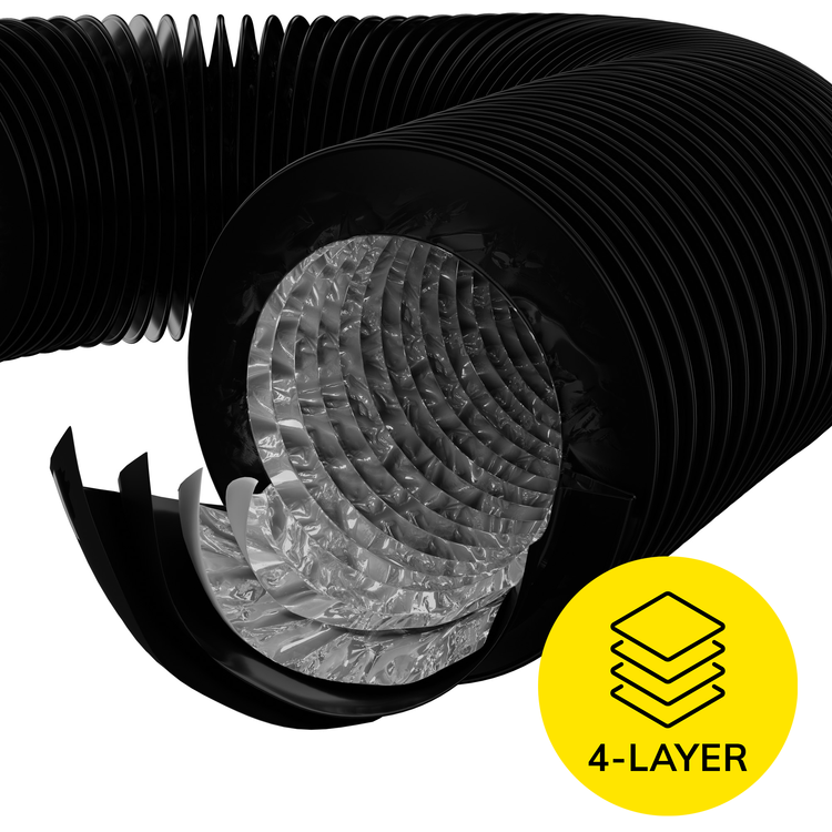 Croco Duct 125mm 2m - black 4 layer light-tite duct - Slika 3