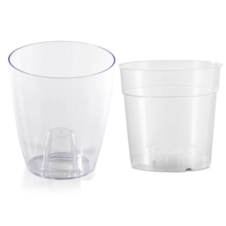 Set of Orchid Pot 1,5L + insert 0,7L - transparent Orchid growing set fi 13,2cm