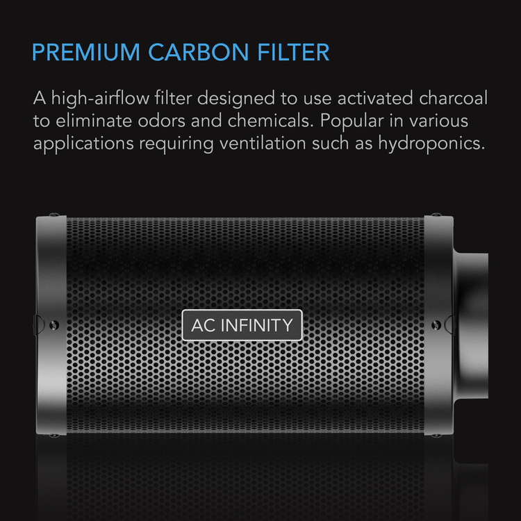 AC Infinity Carbon Filter 8'' 200mm 1300 m/3h australian premium charcoal - Slika 3