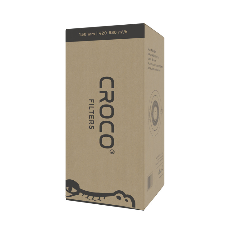 Carbon filter Croco Black 420-680 m³/h fi 150mm - Slika 10