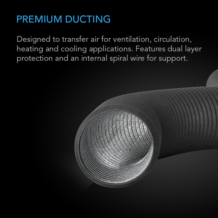 AC Infinity Flexible Four-layer ventilation duct impermeable to light 6'' / 150mm, lenght 8 ft / 2,43m - Slika 2