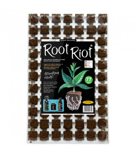 Growth Technology Root Riot 77 cubes tray - organic starter cubes for seeds and cuttings